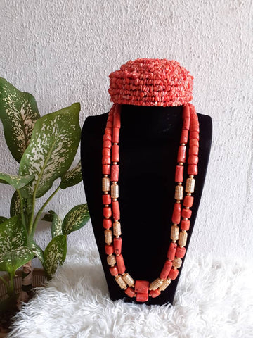 Original Coral Beads with Coral Bead Hat for Men